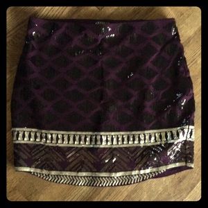 Express beaded mini skirt